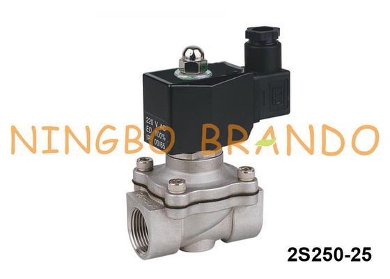 2S250-25 1 인치 2 방법 NC 스테인레스 강 물 솔레노이드 밸브 24V 220V