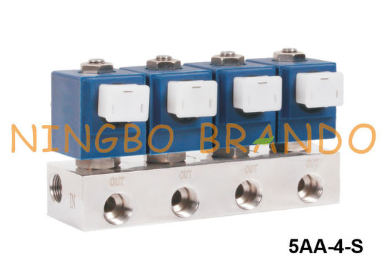 헤더 말 탄 스테인레스 강 솔레노이드 밸브 1/4 3/8 1/2 " 24V 220V