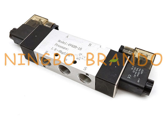 Airtac 유형 4V420-15 1/2'' 5/2 웨이 더블 솔레노이드 공압 밸브