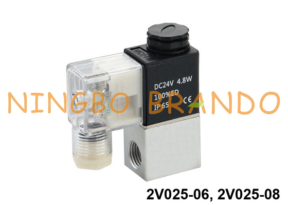 2V025-06 2V025-08 Airtac 유형 2 방향 솔레노이드 공기 밸브 12VDC 24VDC