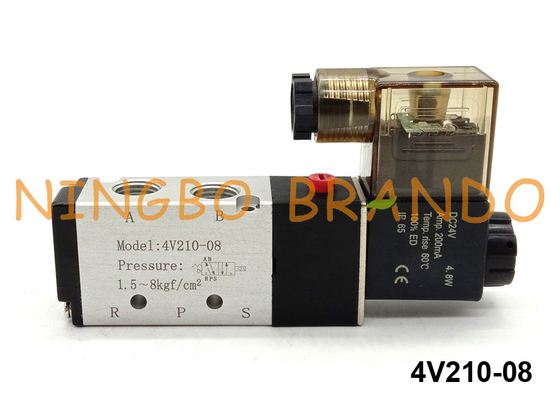 4V210-08 Airtac 유형 5/2 웨이 공압 솔레노이드 밸브 DC24V AC220V